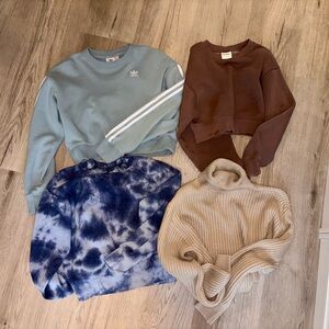 Lot of 4 XS/S Cropped Sweatshirts & Sweaters